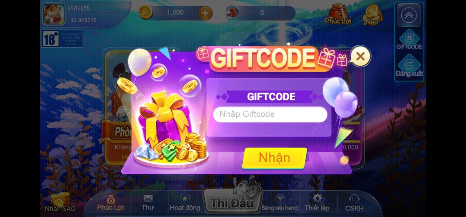 giftcode cocvang