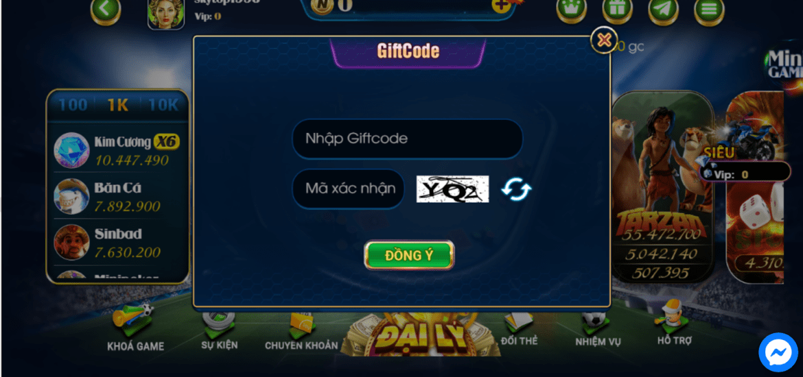 Hình thức nhận phần thưởng giftcode tại cổng game nohu club