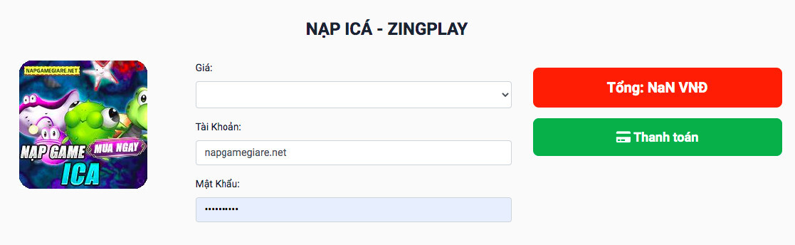 Hướng dẫn thực hiện giao dịch nạp rút, tiền tại iCa ZingPlay
