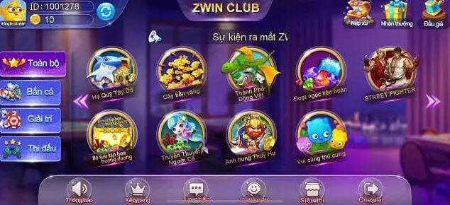 Tổng hợp những trò chơi trong ZWin Club | ZWin.Me