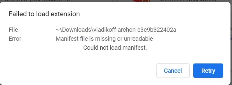 Hệ thống báo lỗi khi up file ARChon
